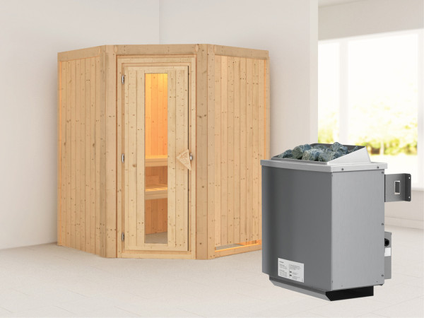 Systeemsauna Larin, incl. 4,5 kW kachel met int. besturing