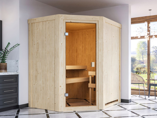 Sauna Faurin met gebronsde glazen deur