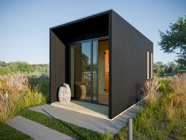 Tuinhuis Eudora 2 zwart SPARSET 9kW BiOven en ext. Ctrl