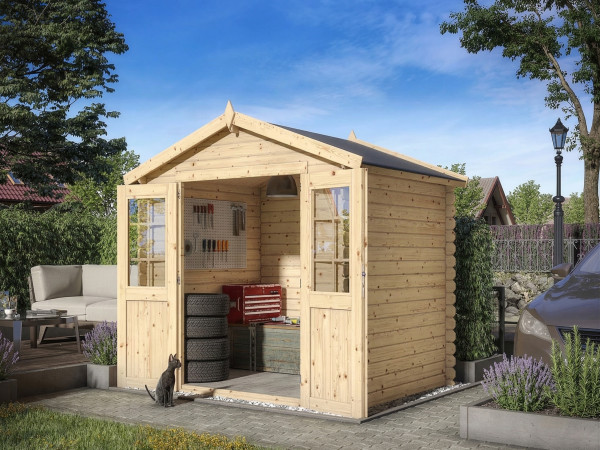 Tuinhuisje blokhut CA2870 Los Angeles 28mm onbehandeld