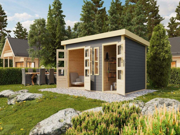 Tuinhuis met twee kamers Schönbuch 2 38 mm terragrijs