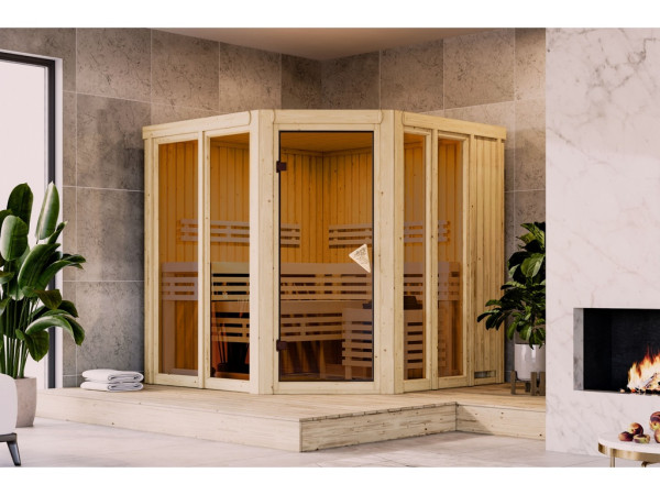 Sauna Airi SET met 9 kW kachel, geïntegreerde bedieningseenheid