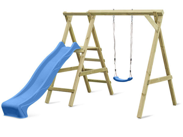 Enkele schommel met platform Cosy Single KDI incl. glijbaan + schommelzitje blauw