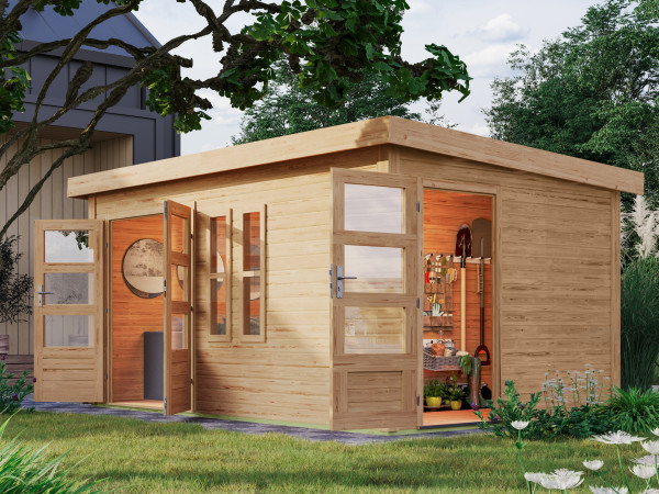 Tuinhuisje tweekamerwoning Schönbuch 2 38 mm natuurlijke afwerking