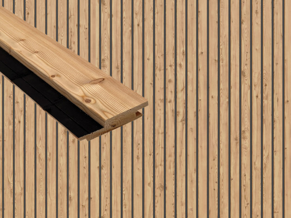 Gevel rhombusprofiel Canadese lariks met zwarte messing