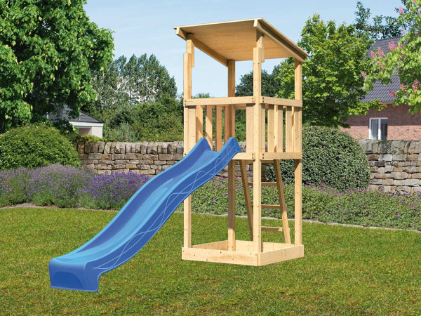 Speeltoren SET Anna naturel incl. glijbaan blauw