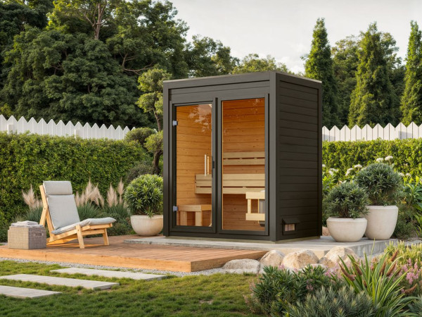 Standaard zonder oven. Een bijpassende saunaoven is inbegrepen in onze voordelige sets.