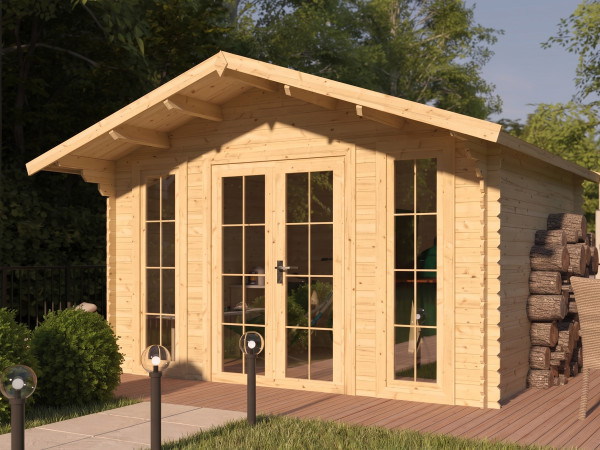Tuinhuis blokhutconstructie Maximus 28 mm onbehandeld