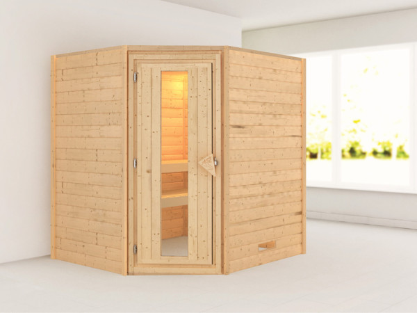 Massieve sauna Mia houten deur met geïsoleerd glas