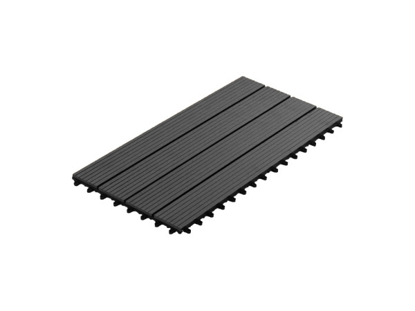 WPC terrastegel donkergrijs geribbeld
