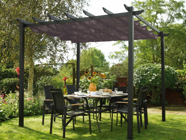 Aluminium pergola "Latina 3x3" donkergrijs