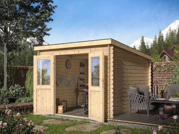 Tuinhuis blokhut CA2975 28 mm onbehandeld