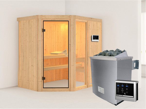 Systeemsauna Fiona 1 incl. 9 kW saunakachel ext. besturing