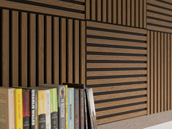 Akoestisch paneel Decor-Wandbekleding “Quadrado” geolied smoked oak
