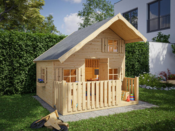 Speelhuis Tom L 15 mm naturel incl. veranda