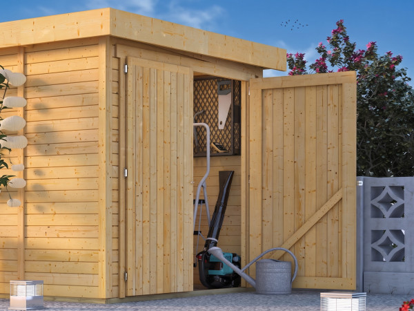 Aanbouwkast voor tuinhuis Münster onbehandeld