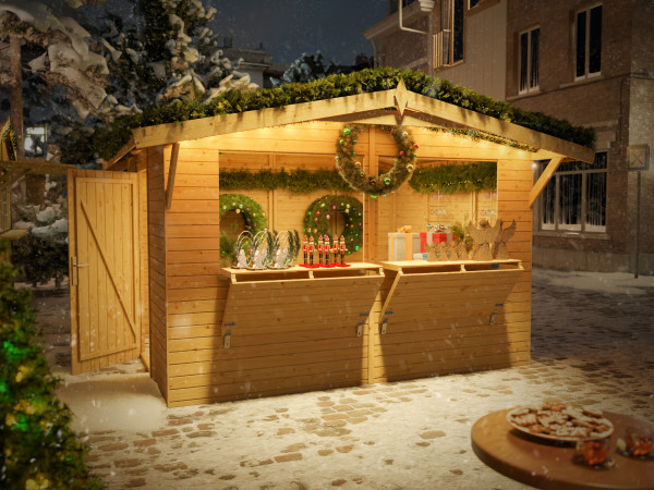 Marktkraam - verkoopkraam Stella 8,2 m² 16 mm onbehandeld