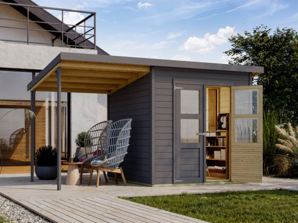 Tuinberging "Merseburg 5" terragrijs 14 mm inclusief 140 cm aanbouw