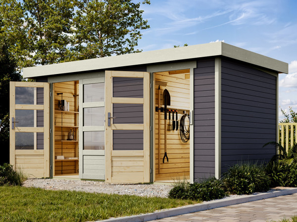 Tuinhuis Nordhorn tweekamer 19 mm terragrijs