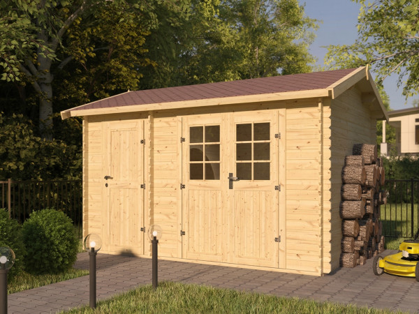 Tuinhuis "Willem" 28 mm onbehandeld blokhutconstructie