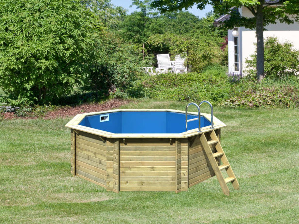 Houten opzetzwembad set A, onbehandeld hout