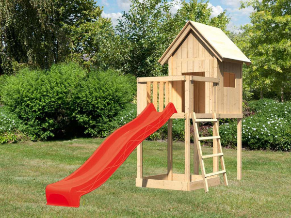 Steltenhuis Frieda naturel, incl. glijbaan rood