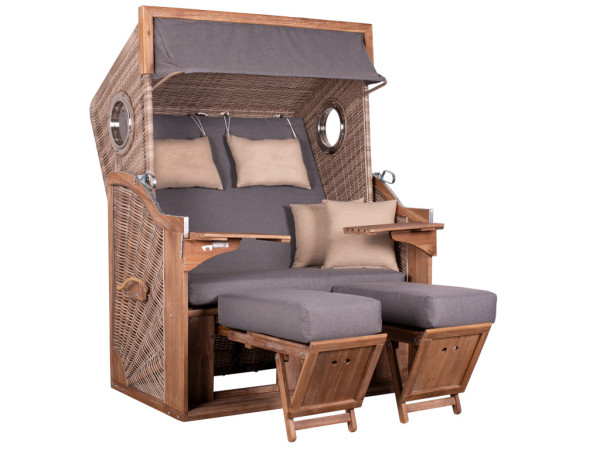 Strandstoel TRENDY PURE Greenline 175XL antiek wit Design 751 met patrijspoorten