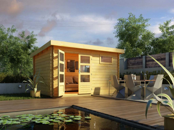 Tuinhuisje Blokhut Bastrup 8 28 mm natuurlijke afwerking