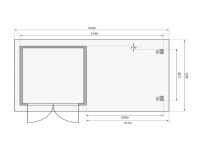Voorbeeld: Blokhut tuinhuis SET Bastrup 4 28mm natuurlijke afwerking, incl. 3 m lessenaarsdak + zij--achterwand Voorbeeld: Blokhut tuinhuis SET Bastrup 4 28mm natuurlijke afwerking, incl. 3 m lessenaarsdak + zij--achterwand