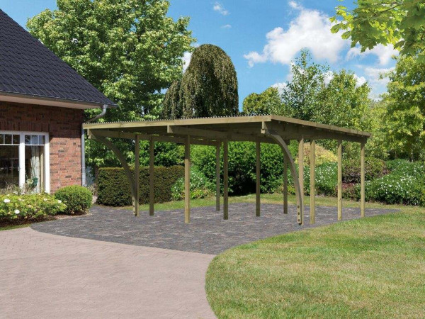 Carport dubbele carport 2 ECO incl. 2 toegangsbogen