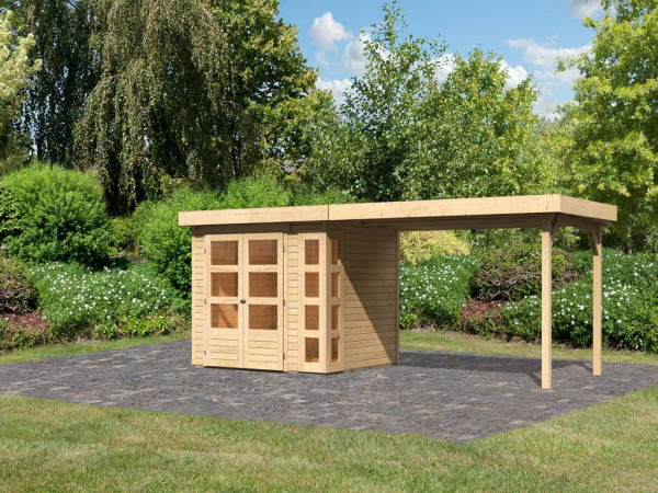 Tuinhuisje SET Kerko 3 19 mm naturel, incl. 2,8 m lessenaarsdak