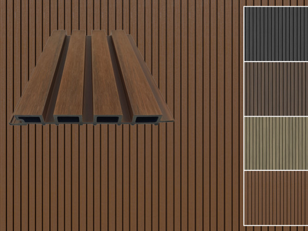 WPC-gevelprofiel Rhombus 4-voudig teak co-extruded
