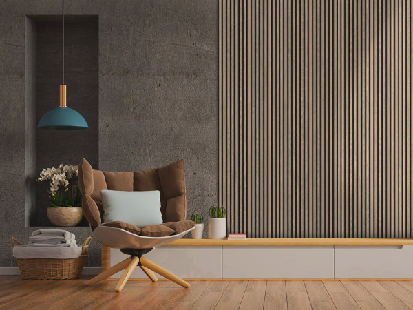 Akoestische panelen wandbekleding Grey Oak 240 cm vilt zwart