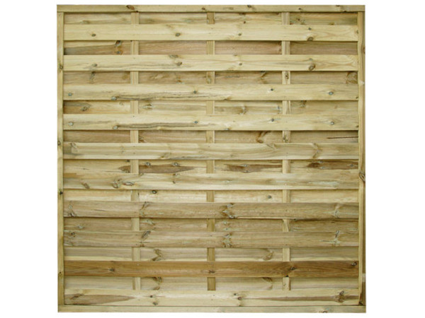 Dichte privacy schutting van groen geïmpregneerd grenenhout