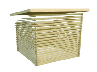 Voorbeeld: Blokhut tuinhuis SET Bastrup 4 28mm natuurlijke afwerking, incl. 3 m lessenaarsdak + zij--achterwand Voorbeeld: Blokhut tuinhuis SET Bastrup 4 28mm natuurlijke afwerking, incl. 3 m lessenaarsdak + zij--achterwand