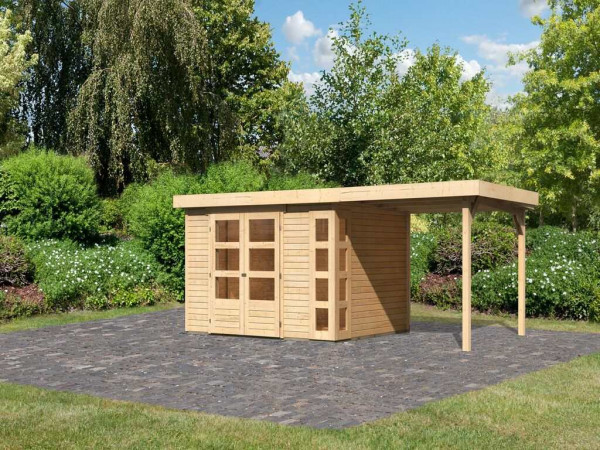 Tuinhuisje SET Kerko 5 19 mm natuurlijke afwerking, incl. 2,4 m lessenaarsdak