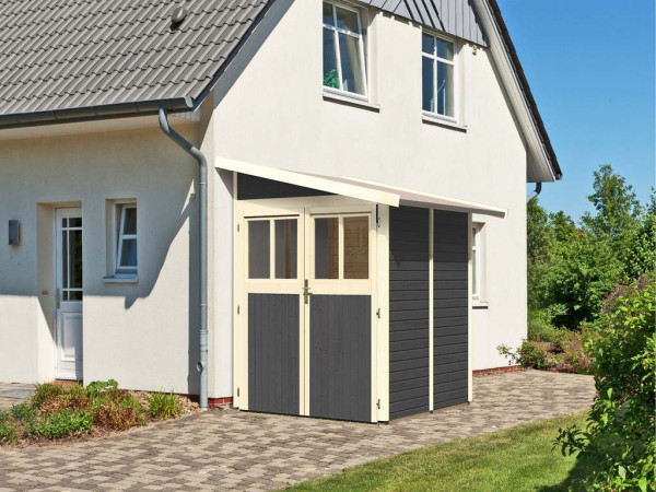 Tuinhuis-aanleunschuur Wandlitz 2 19 mm terragrijs