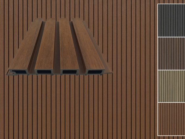 WPC-gevelprofiel Rhombus 4-voudig teak co-extruded