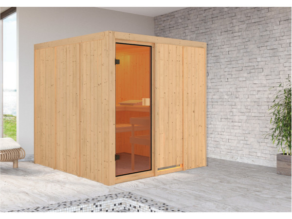 Elementensauna 68 mm Celine 4 SPARSET incl. 9 kW saunakachel en int. bedieningseenheid