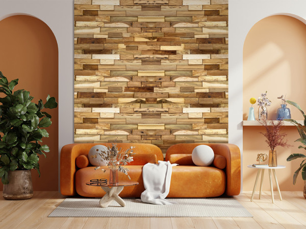 Wandbekleding Teak Orchid