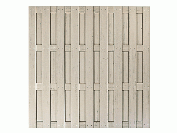 WPC Schutting Privacybeschermende schutting Lamellenschutting Complete set Zand-Beige
