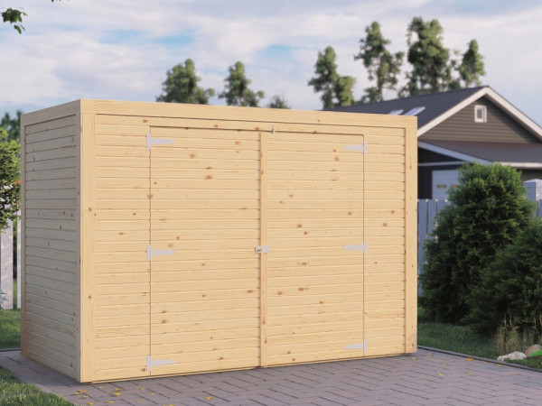 Tuinberging / Fietsbox "Velo" met rhombusprofiel 18 mm, naturel