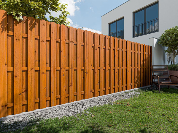 Privacybeschermende schutting Pinus honingkleurig gebeitst