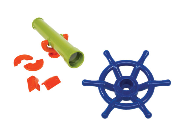 Speelset 3.1 incl. piratenstuur blauw Ø 35 cm, Telescoop / verrekijker