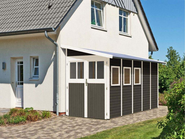 Tuinhuis-aanleunschuur Wandlitz 5 19 mm terragrijs
