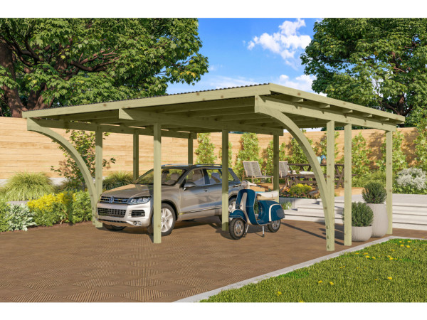 Carport dubbele carport 1 ECO incl. 2 toegangsbogen