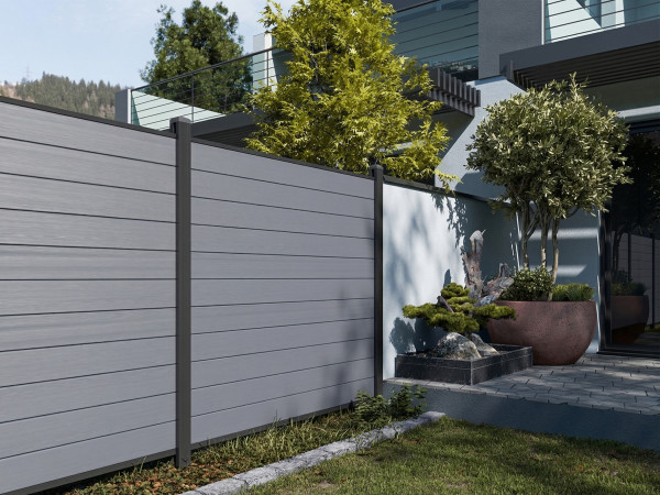 Plankenset voor WPC insteekheksysteem lichtgrijs