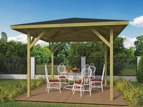 Paviljoen Tuinprieel Ökonom Vurenhout groen geïmpregneerd