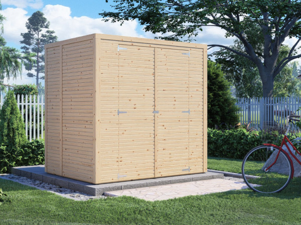 Bikebox Tuinschuur Fiete 2 Rhombusprofiel 18 mm naturel