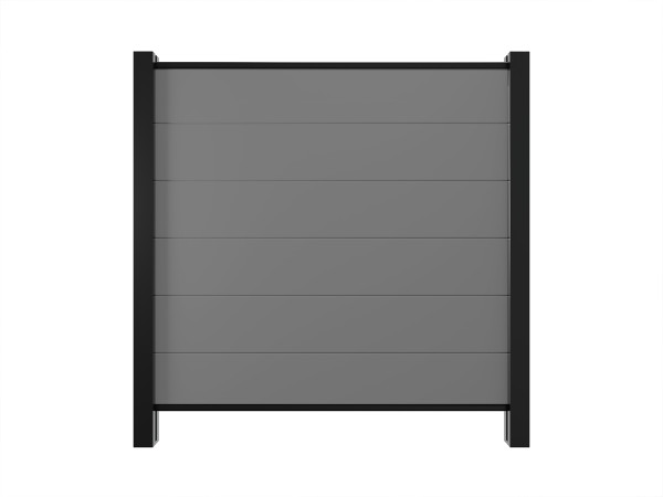 Tuinafscheiding, zichtscherm, PVC-steeksysteem, Grey Wood